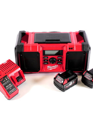 Milwaukee M18 JSR DAB+-402C radio akumulatorowe / sieciowe 18 V + 2x akumulator 4,0 Ah + ładowarka