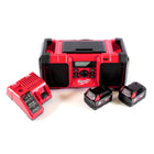 Milwaukee Milwaukee M18 JSR DAB+-502C batterie / radio de chantier 18 V + 2x batterie rechargeable 5,0 Ah + chargeur