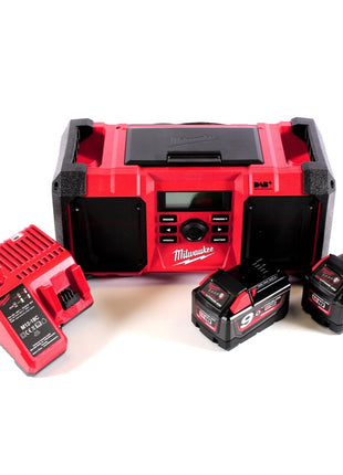 Milwaukee M18 JSR DAB+-902C batería / radio de red radio de obra 18 V + 2x baterías 9,0 Ah + cargador