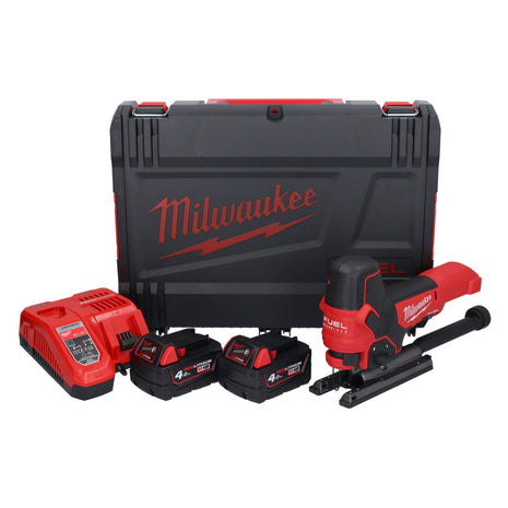 Sierra de calar a batería Milwaukee M18 FBJS-402X 18 V sin escobillas + 2x baterías 4.0 Ah + cargador + caja HD