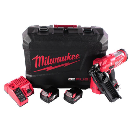 Clavadora a batería Milwaukee M18 FFN-402C 18 V 50 - 90 mm sin escobillas + 2x baterías 4.0 Ah + cargador + maletín