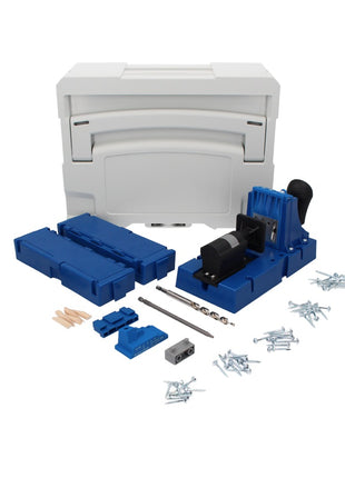 KREG Jig K5 Bohrschablone ( K5-EUR-SYS ) Taschenloch Holzverbindungssystem + Bohrschablone K5 + Sockel + Zubehör + Systainer