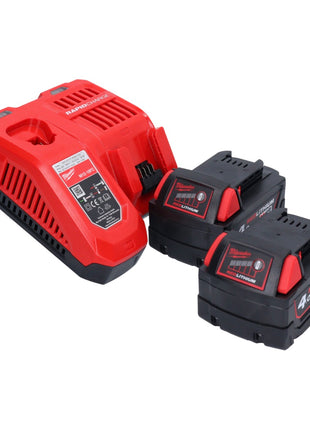 Martillo combinado a batería Milwaukee M18 CHX-402 18 V 2,5 J SDS plus sin escobillas + 2x baterías 4,0 Ah + cargador