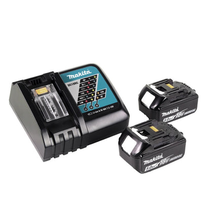 Tijeras para césped a batería Makita DUM 604 RT 18 V + mango alargador con rodillo + 2x baterías 5,0 Ah + cargador