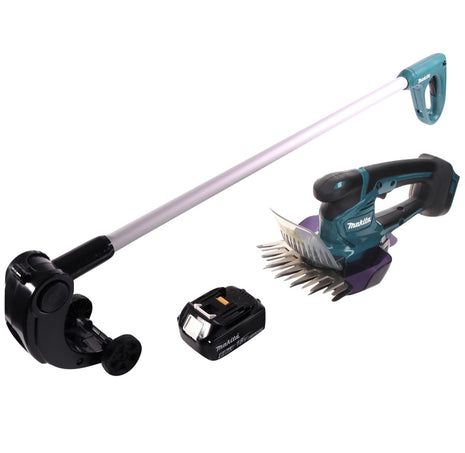 Tijeras para césped a batería Makita DUM 604 G1 18 V + mango alargador con rodillo + 1x batería 6,0 Ah - sin cargador