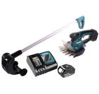 Tijera cortacésped a batería Makita DUM 604 RG1 18 V + mango alargador con rodillo + 1x batería 6,0 Ah + cargador