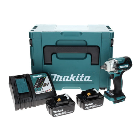 Makita DTW 300 RMJ Akku Schlagschrauber 18 V 330 Nm 1/2" Brushless + 2x Akku 4,0 Ah + Ladegerät + Makpac