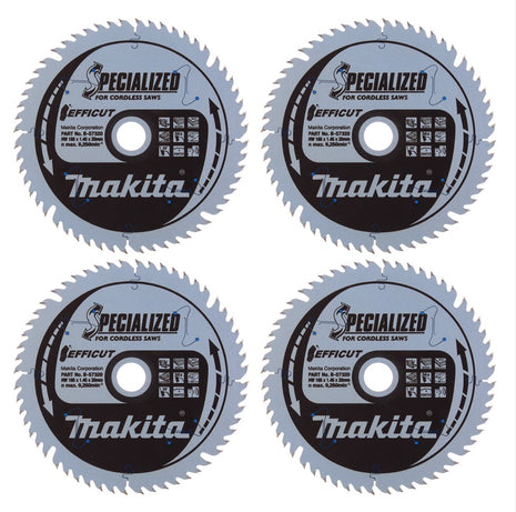 Makita CCXF16556EL EFFICUT Lame de scie circulaire 165 x 20 x 1,45 mm - 56 dents - pour bois, stratifié et plastique - 4 pcs. (2x B-57320)