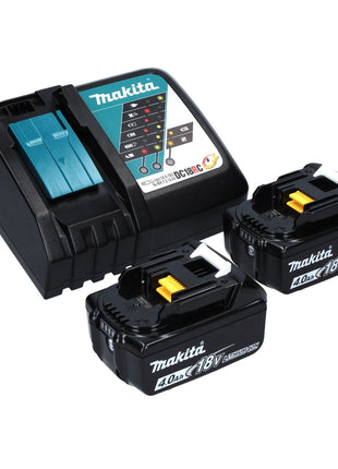 Cisaille à gazon sans fil Makita DUM 604 RMXJ 18 V avec lame de cisaille à herbe et arbustes + 2x batteries 4,0 Ah + chargeur + Makpac