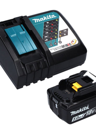 Tijeras para césped a batería Makita DUM 604 RT1XJ 18 V con cuchilla para cortacésped y arbustos + 1x batería 5,0 Ah + cargador + Makpac