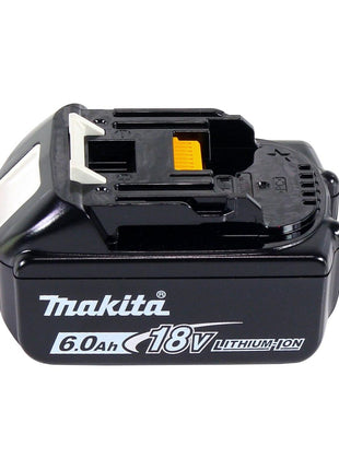 Tijeras para césped a batería Makita DUM 604 G1XJ 18 V con cuchilla para cortacésped y arbustos + 1x batería 6,0 Ah + Makpac - sin cargador