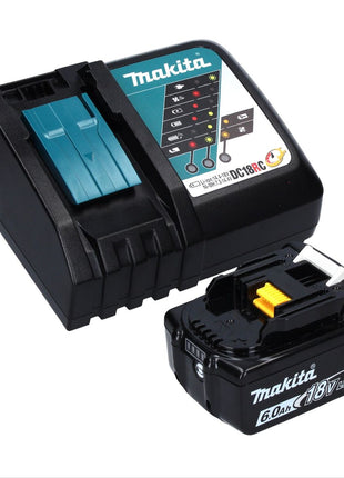 Tijera cortacésped a batería Makita DUM 604 RG1XJ 18 V con cuchilla cortacésped y arbustos + 1x batería 6,0 Ah + cargador + Makpac