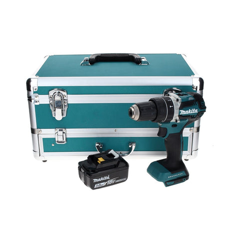 Makita DHP 484 F1TX perceuse à percussion sans fil 18 V 54 Nm sans balais + 1x batterie 3,0 Ah + jeu de 70 forets + coffret en aluminium TX - sans chargeur