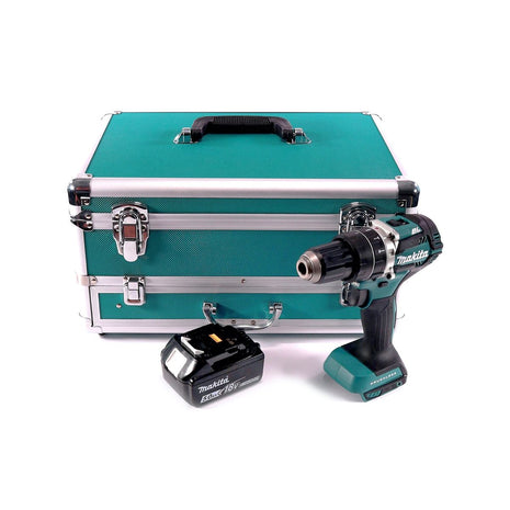 Makita DHP 484 T1TX Perceuse visseuse à percussion sans fil 18 V 54 Nm Brushless + 1x Batterie 5,0 Ah + Coffret aluminium TX + Jeu d’embouts et de forets, 70 pcs. - sans chargeur