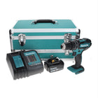 Makita DHP 482 SF1TX taladro percutor inalámbrico 18 V 62 Nm + 1x batería 3,0 Ah + cargador + juego de brocas de 70 piezas + maletín de aluminio TX