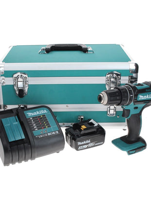 Makita DHP 482 SM1TX taladro percutor inalámbrico 18 V 62 Nm + 1x batería 4,0 Ah + cargador + juego de brocas de 70 piezas + maletín de aluminio TX