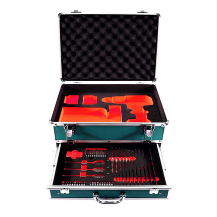 Makita DHP 482 SM1TX Trapano avvitatore con percussione a batteria 18 V 62 Nm + 1x Batteria 4,0 Ah + Caricabatterie + Set 70 punte + Valigetta in alluminio TX