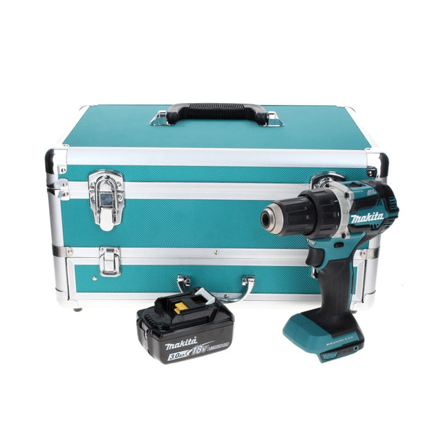 Makita DDF 484 F1TX taladro atornillador inalámbrico 18 V 54 Nm sin escobillas + 1x batería 3,0 Ah + juego de brocas de 70 piezas + maletín de aluminio TX - sin cargador