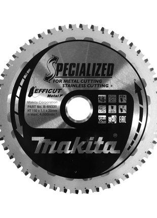 Makita MCCS15048E Hoja de sierra SPECIALIZED EFFICUT 150 x 20 x 1,1 mm (B-69331) 48 dientes para metal