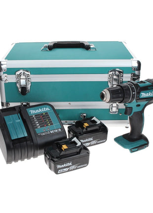 Makita DHP 482 SMTX Akku Schlagbohrschrauber 18 V 62 Nm + 2x Akku 4,0 Ah + Ladegerät + 70 tlg. Bit Bohrer Set + TX Alu Koffer