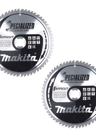 Makita CMSXF26080G Hoja de sierra SPECIALIZED EFFICUT 260 x 30 x 1,65 mm 2 piezas (2x B-67284) 60 dientes para madera