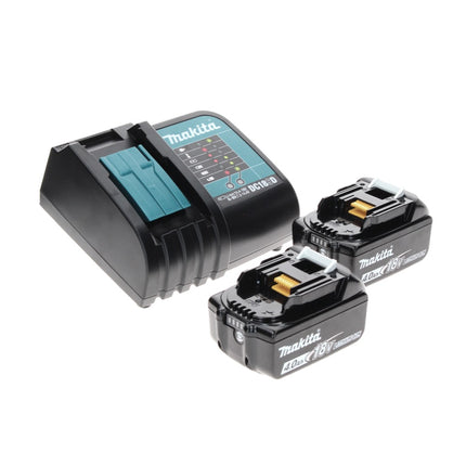 Makita DDF 484 SMTX taladro atornillador inalámbrico 18 V 54 Nm sin escobillas + 2x baterías 4,0 Ah + cargador + juego de brocas de 70 piezas + maletín de aluminio TX