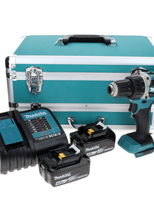 Makita DDF 484 SMTX Perceuse-visseuse sans fil 18 V 54 Nm Brushless + 2x Batteries 4.0 Ah + Chargeur + Jeu de mèches - 70 pièces + Mallette en aluminium TX