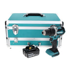 Makita DDF 484 T1TX taladro atornillador inalámbrico 18 V 54 Nm sin escobillas + 1x batería 5,0 Ah + juego de brocas de 70 piezas + maletín de aluminio TX - sin cargador