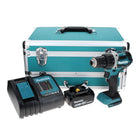 Makita DDF 484 ST1TX taladro atornillador inalámbrico 18 V 54 Nm sin escobillas + 1x batería 5,0 Ah + cargador + juego de brocas de 70 piezas + maletín de aluminio TX