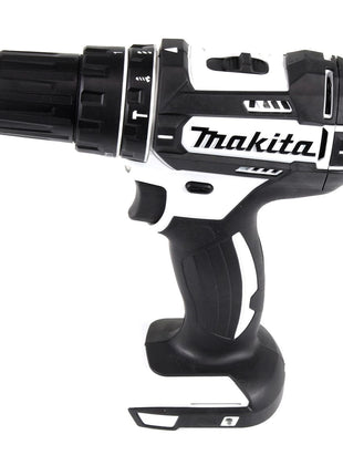 Makita DHP 482 F1TX W Taladro percutor inalámbrico 18 V 62 Nm blanco + 1x batería 3,0 Ah + juego de brocas de 70 piezas + maletín de aluminio TX - sin cargador