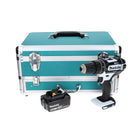 Makita DHP 482 M1TX W Trapano avvitatore con percussione a batteria 18 V 62 Nm bianco + 1x Batteria 4,0 Ah + Set 70 punte + Valigetta in alluminio TX - senza caricabatterie