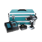 Makita DHP 482 ST1TX W Taladro percutor inalámbrico 18 V 62 Nm blanco + 1x batería 5,0 Ah + cargador + juego de brocas 70 piezas + maletín de aluminio TX