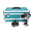 Makita DHP 482 G1TX W Akku Schlagbohrschrauber 18 V 62 Nm Weiß + 1x Akku 6,0 Ah + 70 tlg. Bit Bohrer Set + TX Alu Koffer - ohne Ladegerät