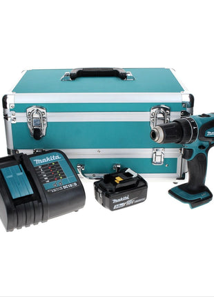 Makita DHP 456 SF1TX perceuse à percussion sans fil 18 V 50 Nm + 1 batterie 3,0 Ah + chargeur + jeu de 70 forets + coffret en aluminium TX