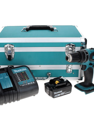 Makita DHP 456 SG1TX taladro percutor inalámbrico 18 V 50 Nm + 1x batería 6,0 Ah + cargador + juego de brocas 70 piezas + maletín de aluminio TX