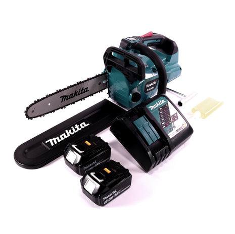 Tronçonneuse à batterie Makita DUC 306 RT 36 V (2x 18 V) sans balais 30 cm + 2x batteries 5,0 Ah + chargeur