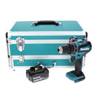 Taladro percutor inalámbrico Makita DHP 485 F1TX 18 V 50 Nm sin escobillas + 1x batería 3,0 Ah + juego de brocas de 70 piezas + maletín de aluminio TX - sin cargador