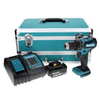 Makita DHP 485 SF1TX taladro percutor inalámbrico 18 V 50 Nm sin escobillas + 1x batería 3,0 Ah + cargador + juego de brocas de 70 piezas + maletín de aluminio TX