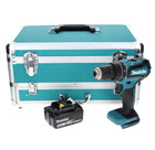 Makita DHP 485 T1TX taladro percutor inalámbrico 18 V 50 Nm sin escobillas + 1x batería 5,0 Ah + juego de brocas de 70 piezas + maletín de aluminio TX - sin cargador