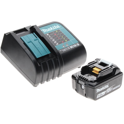 Makita DHP 485 ST1TX taladro percutor inalámbrico 18 V 50 Nm sin escobillas + 1x batería 5,0 Ah + cargador + juego de brocas de 70 piezas + maletín de aluminio TX