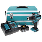 Makita DHP 485 SG1TX taladro percutor inalámbrico 18 V 50 Nm sin escobillas + 1x batería 6,0 Ah + cargador + juego de brocas de 70 piezas + maletín de aluminio TX
