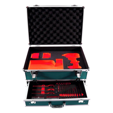 Llave de impacto a batería Makita DTD 152 SFTX 18 V 165 Nm + 2x baterías 3,0 Ah + cargador + juego de brocas de 70 piezas + maletín de aluminio TX