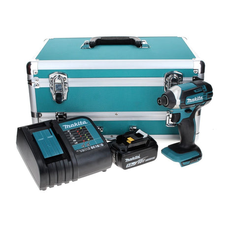 Makita DTD 152 ST1TX Avvitatore ad impulsi a batteria 18V 165Nm + 1x Batteria 5,0 Ah + Caricabatterie + Set 70 punte avvit./forat. + Valigetta in alluminio TX