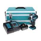 Makita DTD 152 SG1TX Visseuse à chocs sans fil 18 V 165 Nm + 1x Batterie 6,0 Ah + Chargeur + Jeu de mèches 70 pièces + Mallette TX