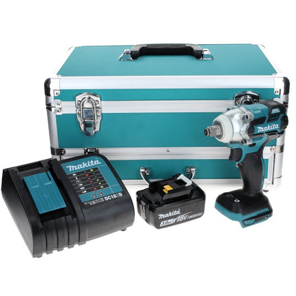 Makita DTW 285 SF1TX llave de impacto a batería 18 V 280 Nm 1/2" sin escobillas + 1x batería 3,0 Ah + cargador + juego de brocas de 70 piezas + maletín de aluminio TX
