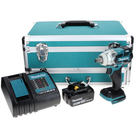 Makita DTW 285 SG1TX llave de impacto a batería 18 V 280 Nm 1/2" sin escobillas + 1x batería 6,0 Ah + cargador + juego de brocas de 70 piezas + maletín de aluminio TX