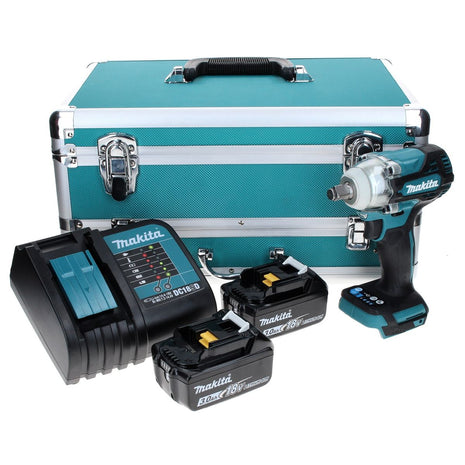 Makita DTW 300 SFTX llave de impacto a batería 18 V 330 Nm 1/2" sin escobillas + 2x baterías 3,0 Ah + cargador + juego de brocas de 70 piezas + maletín de aluminio TX