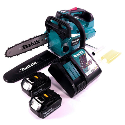 Makita DUC 256 RT Cordless chainsaw 36 V ( 2x 18 V ) Brushless 25 cm + 2x battery 5.0 Ah + charger