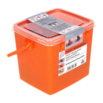 Juego de espaciadores HECO para terrazas 3-5-7 mm 24 piezas (49774) en caja de plástico