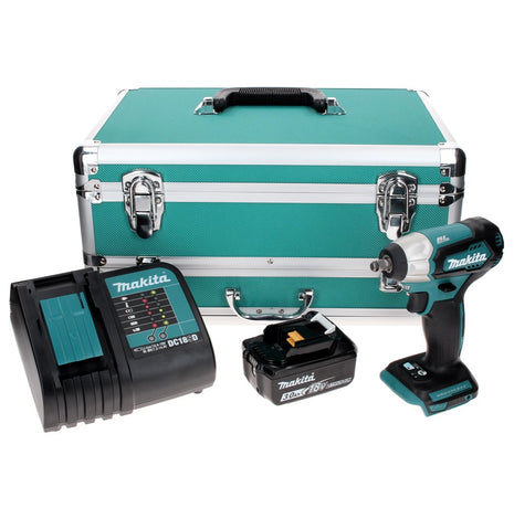 Makita DTW 180 SF1TX llave de impacto a batería 18 V 180 Nm 3/8" sin escobillas + 1x batería 3,0 Ah + cargador + juego de brocas de 70 piezas + maletín de aluminio TX